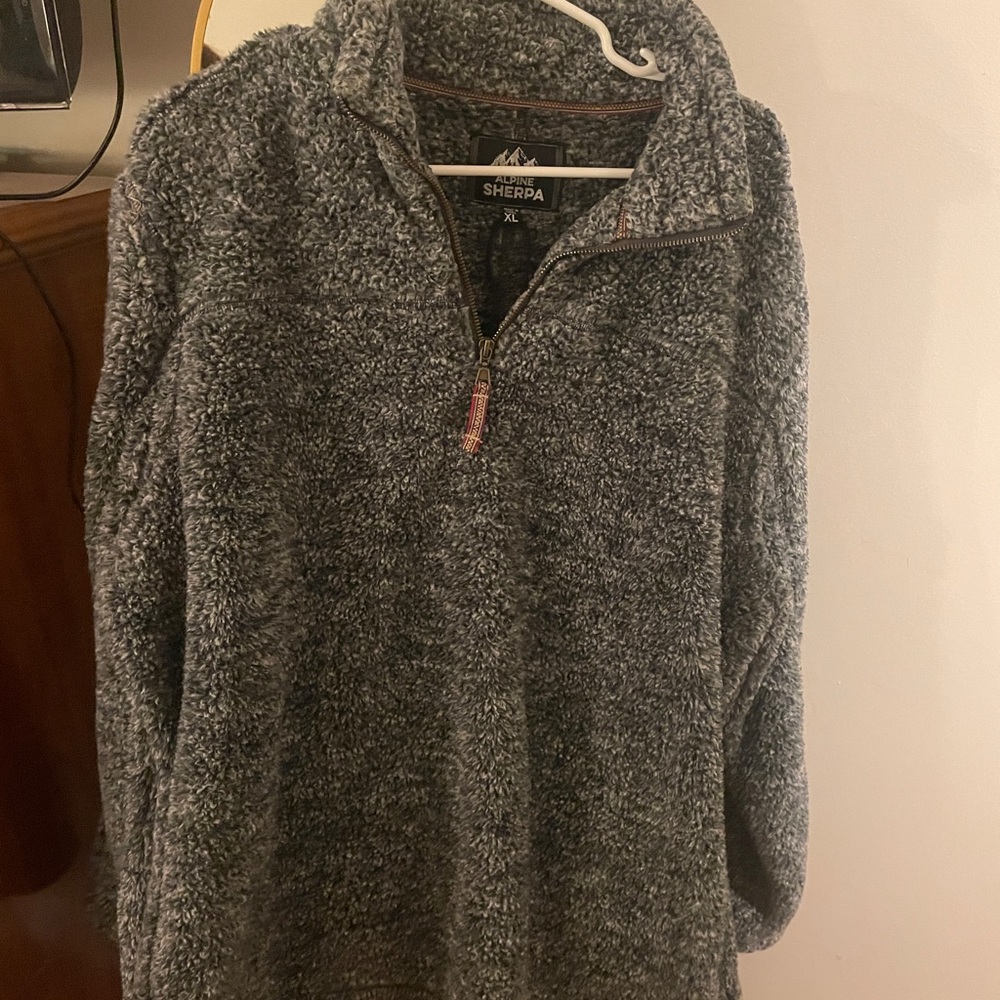 Gray Zip Up Jacket Cozy Heathered Design